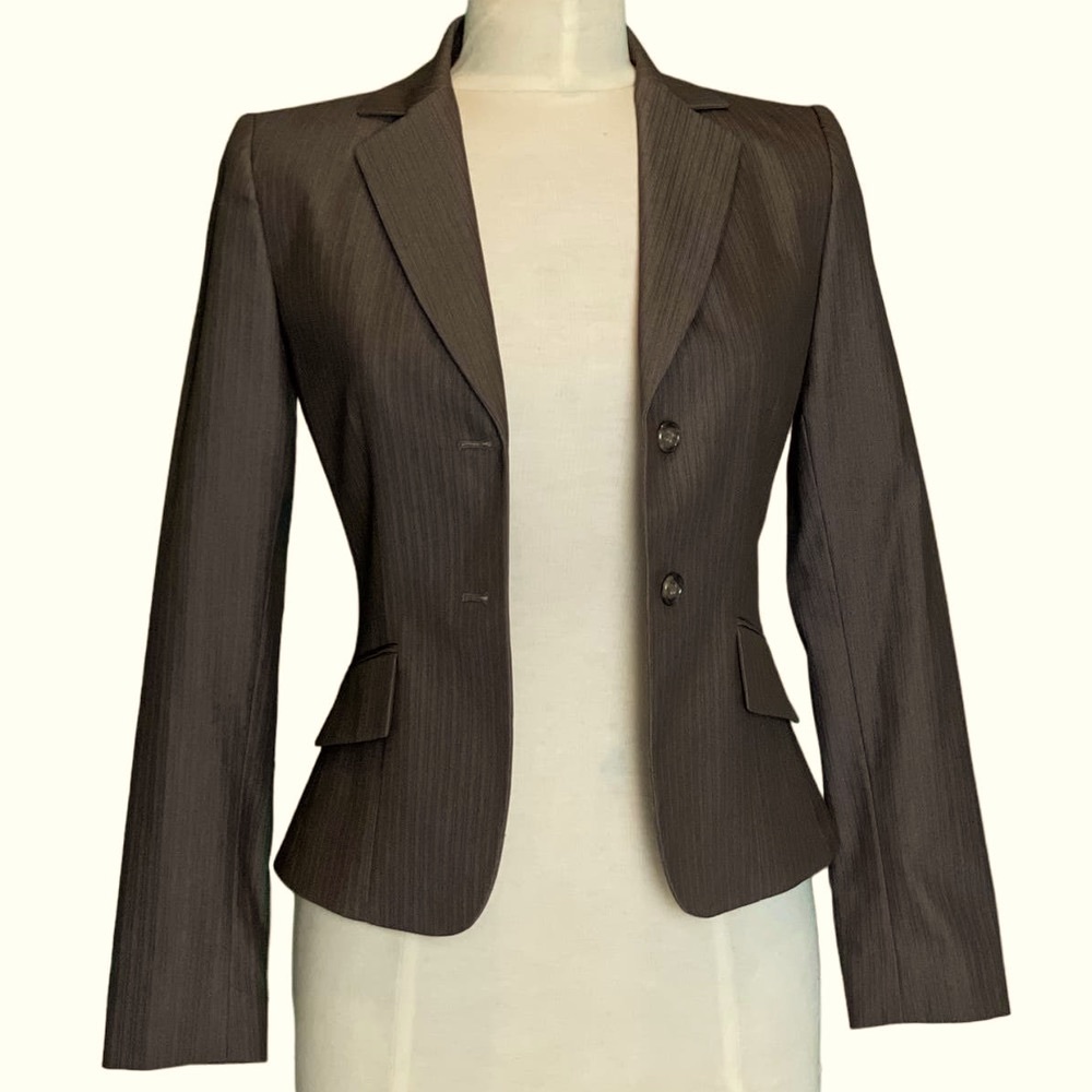 Antonio Melani Lucille Jacket Size 0 Brown Pin Striped Blazer
